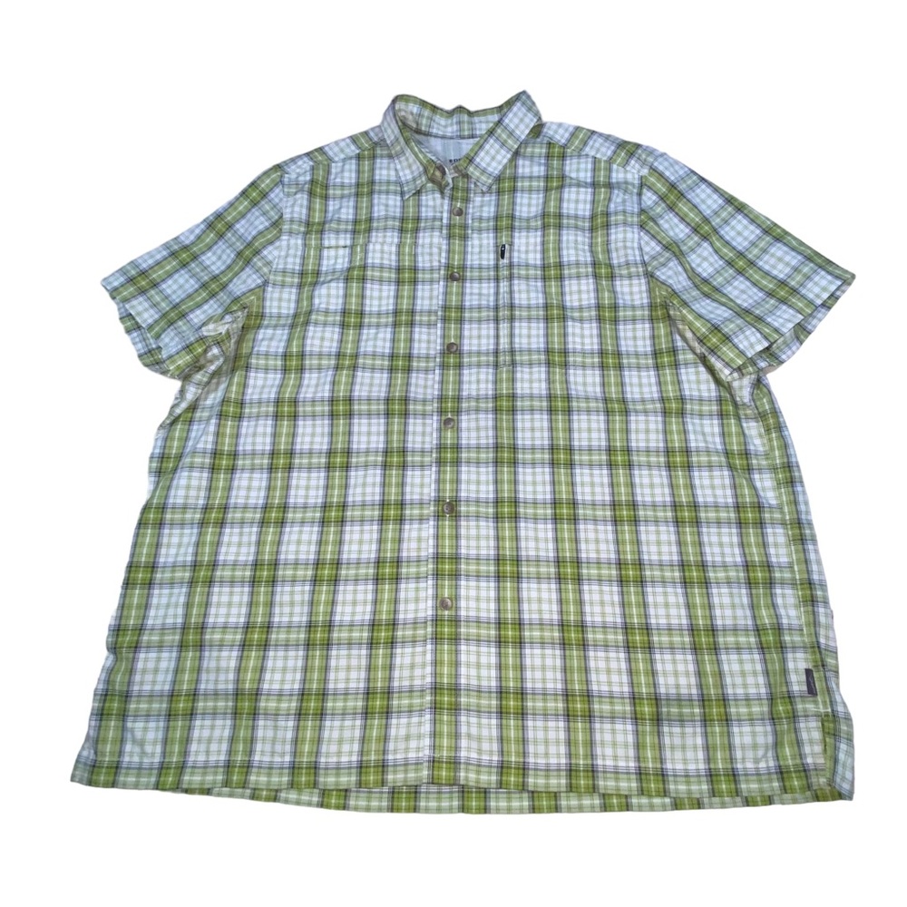 Eddie Bauer Outdoor Green Plaid Button Down Shirt - Men’s XXL